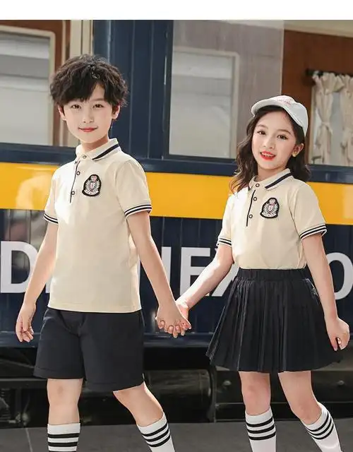 校服一年级学院风毕业服夏季小学生班服国蓝色男款100码建议身高90cm