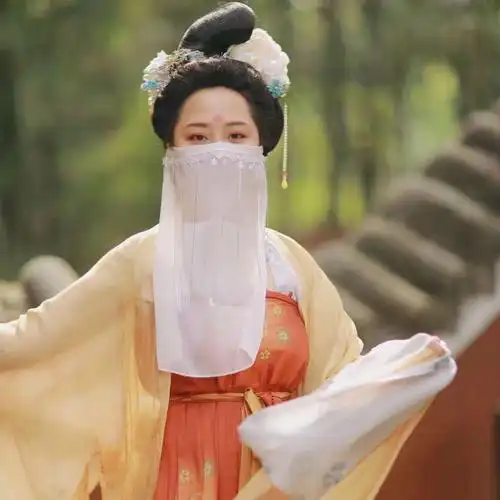 植蔓面纱古风防晒汉服原创古风面纱女遮面薄款轻纱流苏面纱女蒙面精致