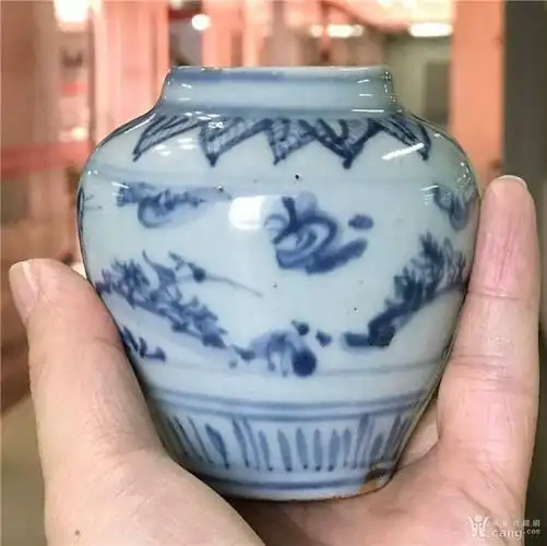 明代中期成化弘治正德青花高士人物罐 收藏陈设佳品 - 明 - 瓷器