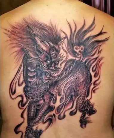 背部麒麟神兽纹身大全