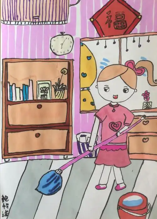 《我帮妈妈来拖地》