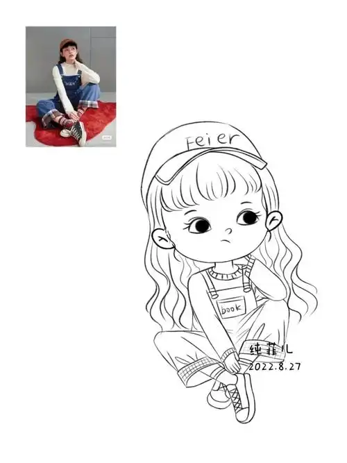 儿童插画人物速写练习可爱女孩11100