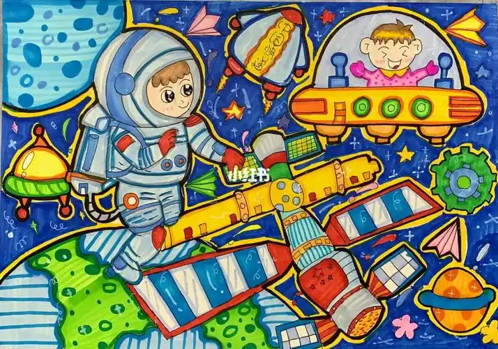 科技在发展 让我们一起期待未来的世界#创意儿童画  #儿童科技科幻