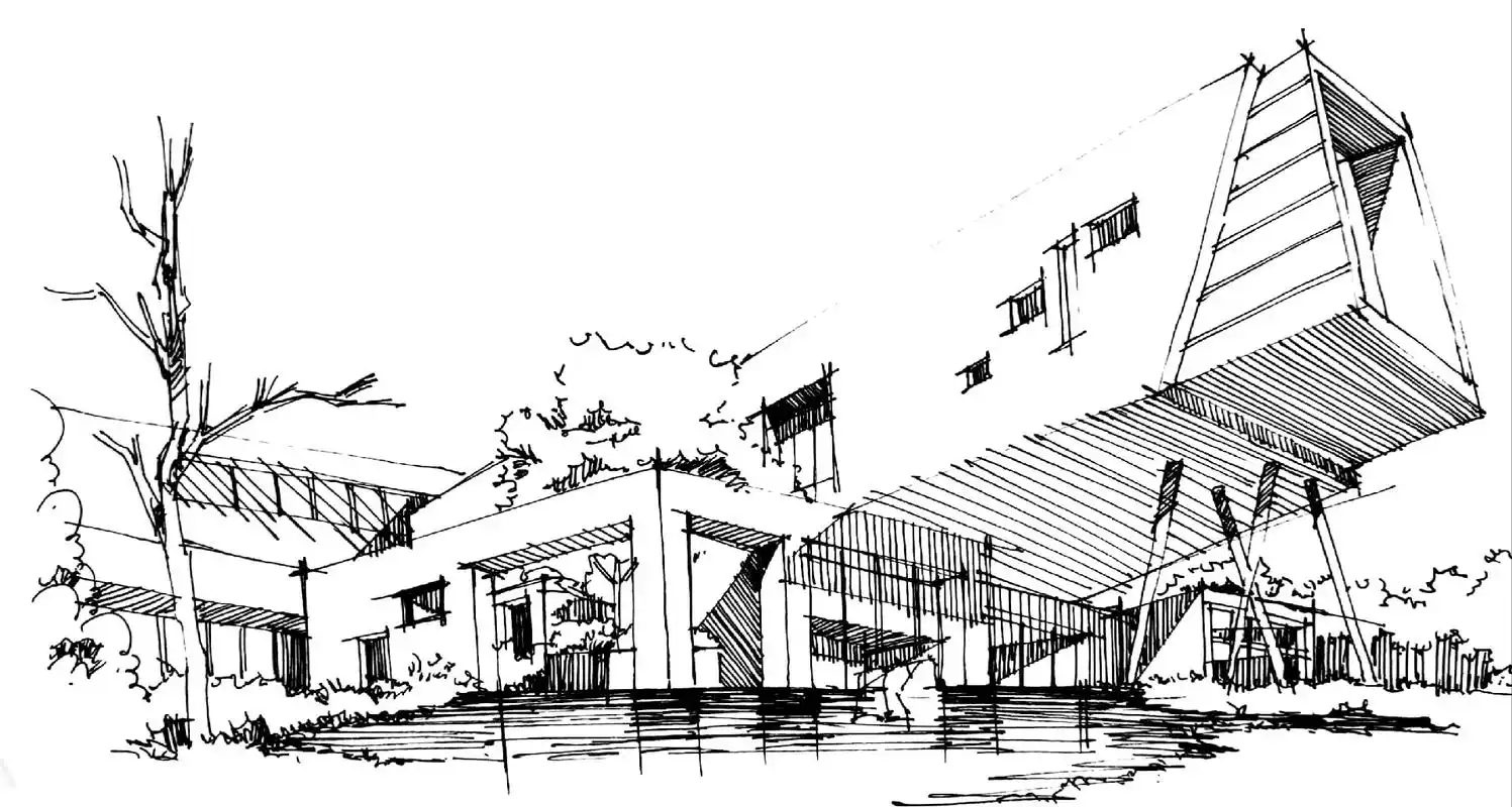 巅峰建筑学社 #建筑手绘 #建筑钢笔画 #巅峰长白山建筑手 - 抖音