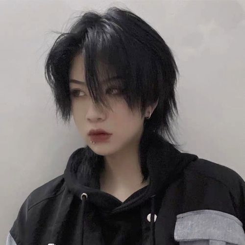 头套鱼头假发短发逼真蓬松韩版帅气狼尾头学生日常整顶假发