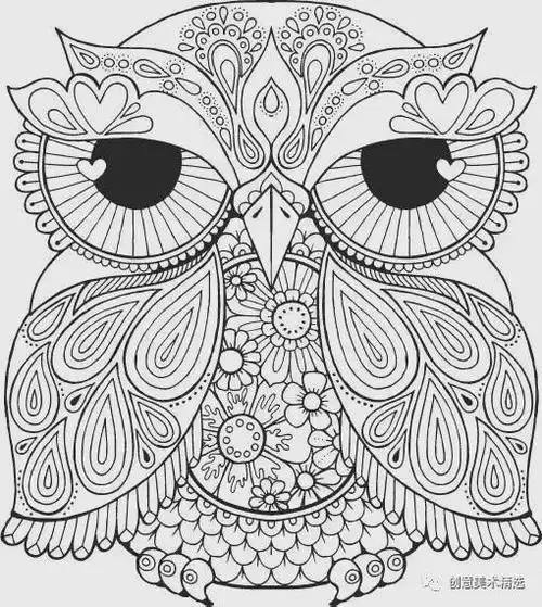 厉害了线描也疯狂动物黑白装饰画合辑