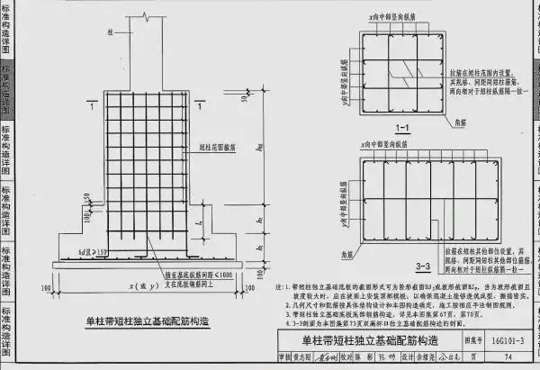 16g101一3图集独立基础的做法