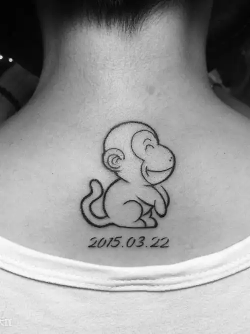 小猴子_纹身图案手稿图片_攀攀的纹身作品集