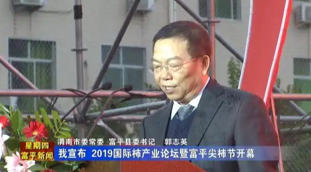 渭南市委常委,富平县委书记郭志英 我宣布,2019国际柿产业论坛暨富平