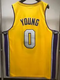 单打王湖人0号尼克杨常规黄色刺绣球衣_阿里巴巴找货神器