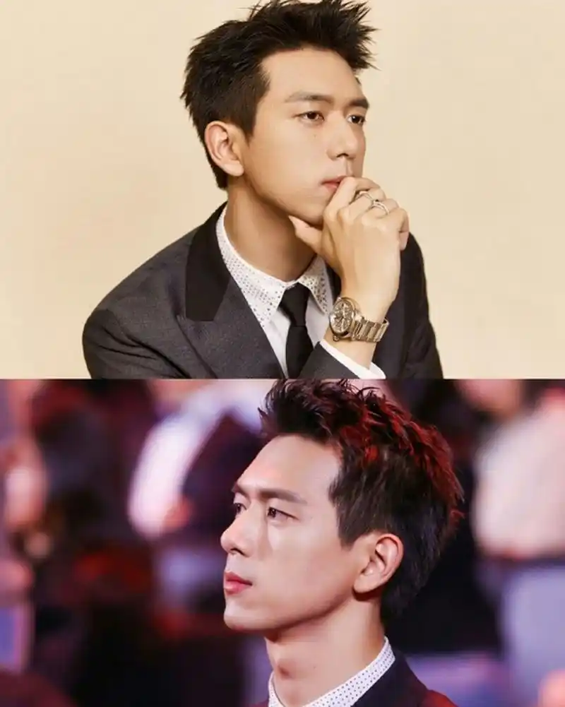 他的身材挺拔,深邃眼眸和高挺鼻梁形成棱角分明的侧脸线条,张扬着高贵