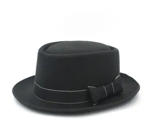 韩版萝莉金丝蝴蝶结平顶小礼帽 文艺复古猪肉饼帽 新款女帽 现货