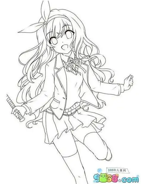 第1页漫画图片简笔美女 漫画人物简笔画少女古装卡通动漫女孩简笔画