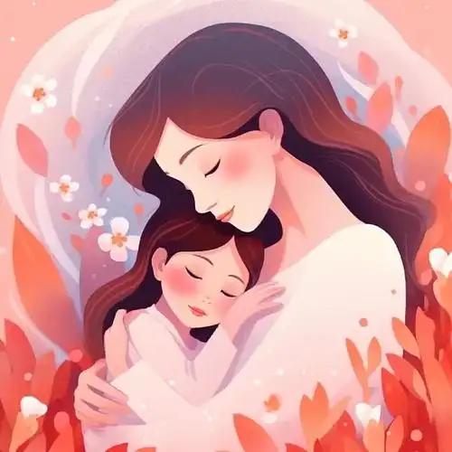 开心母亲节卡通母亲节康乃馨康乃馨-图巨人