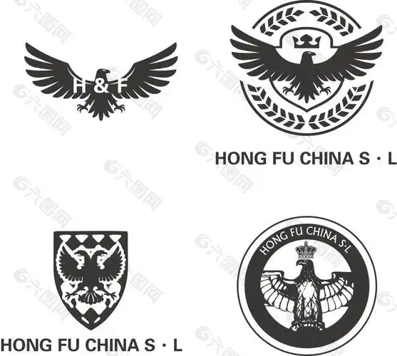 老鹰标志logo设计元素素材免费下载(图片编号:4778435)-六图网