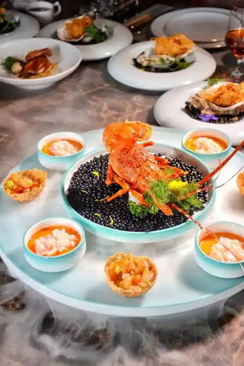 高端精致私房菜人均仅需100赏广州塔景观叹龙虾鲍鱼海鲜大餐