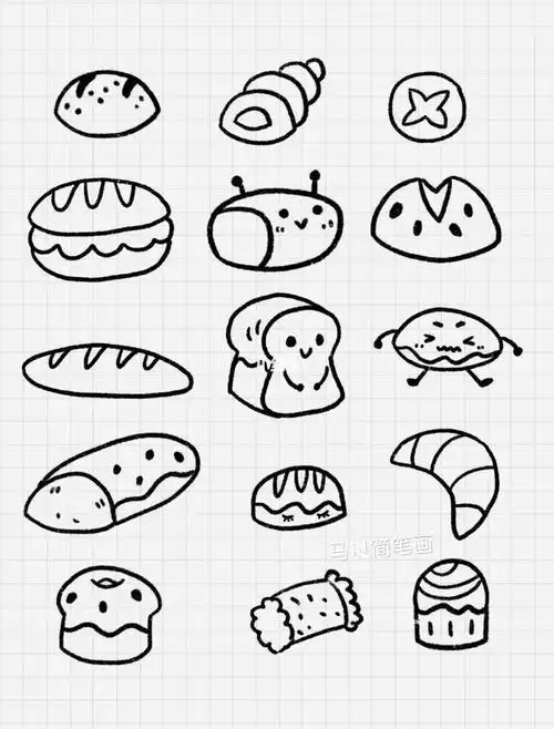 面包类的点心简笔画