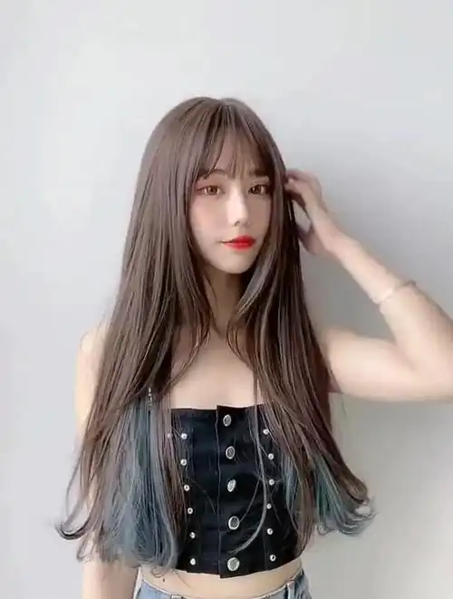 假发女长卷发网红气质挑染长直发挂耳染发自然逼真梨花头假发套