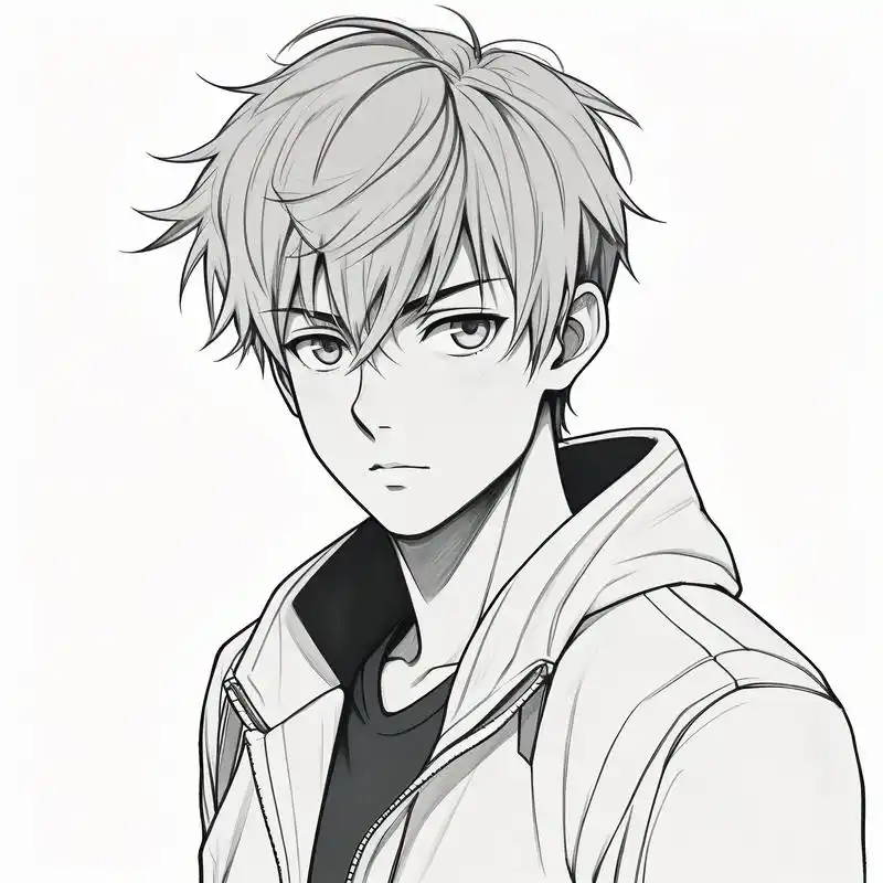 男生必备动漫黑白头像95