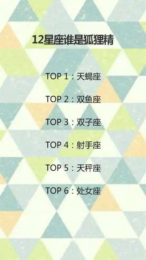 十二星座各种排名 十二星座的各种排名列表