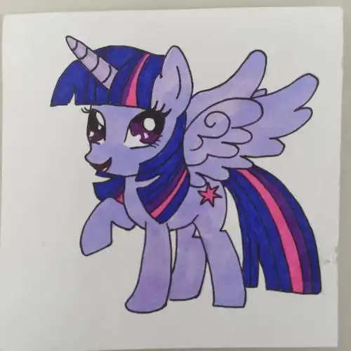 小马宝莉  #小马紫悦  #紫悦  #简笔画  #临摹打卡  #马克笔临摹