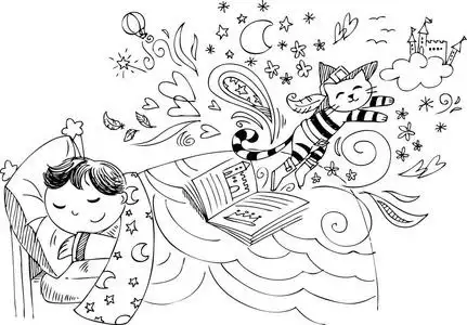 孩子在做梦图片-孩子在做梦素材-孩子在做梦插画-摄图新视界