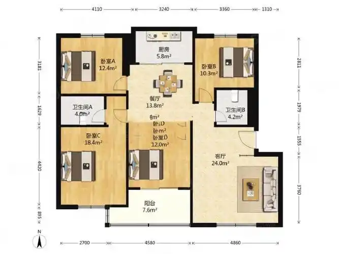 新世纪花园精装修带阁楼三房二厅二卫免费停车