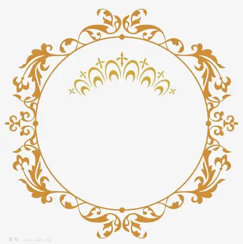 金色花纹边框促销装饰