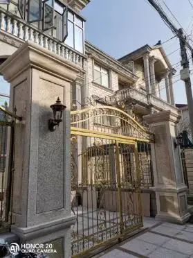 鹰潭高老板黄金麻光面别墅门柱安装图