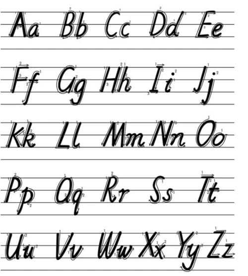 英语字母手写体