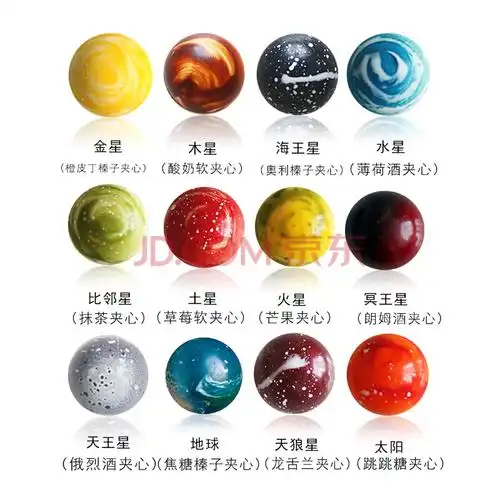 手工制作12星球巧克力(黑色礼盒送贺