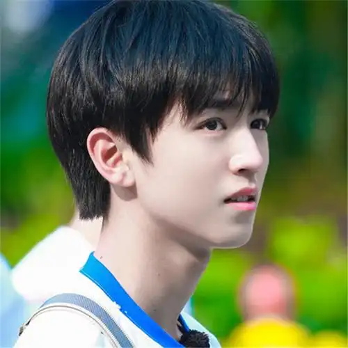 假发男韩版帅气 学生_假发男王俊凯同款男士短发韩版帅气短直发可齐可