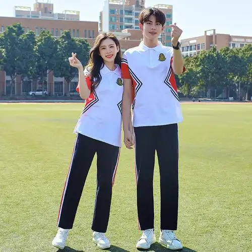中学生校服套装初高夏季运动会班服短袖学院韩国学生校服