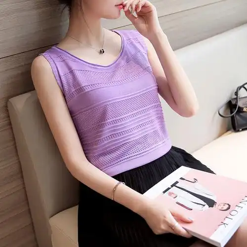 新款上市夏装新款针织吊带小背心女韩版短款外穿无袖t恤女原宿上衣内
