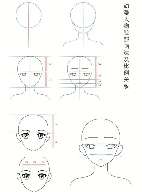 动漫人物漫画头部画法及比例关系