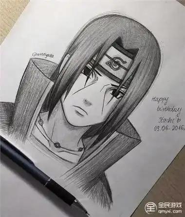 无意间找到的,超喜欢 火影素描宇智波鼬