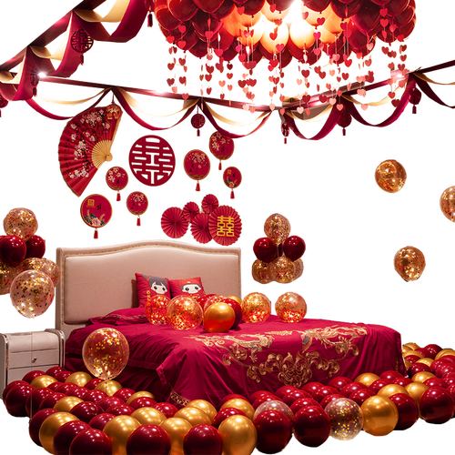 婚房布置套装男方新房气球婚礼装饰婚庆创意浪漫女方订婚卧室结婚