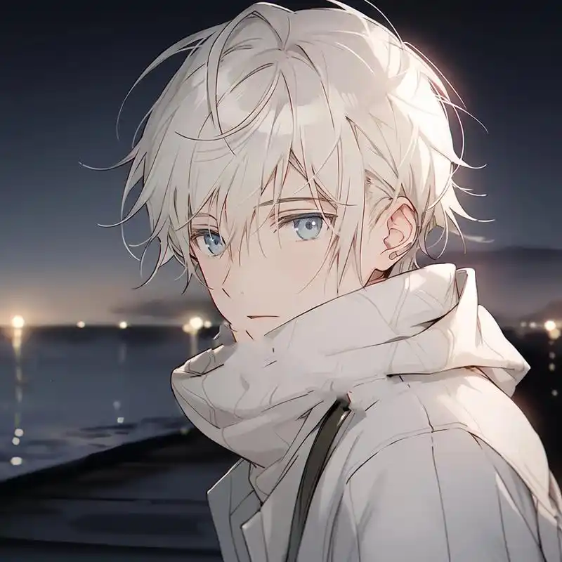 动漫头像|白发男头5.