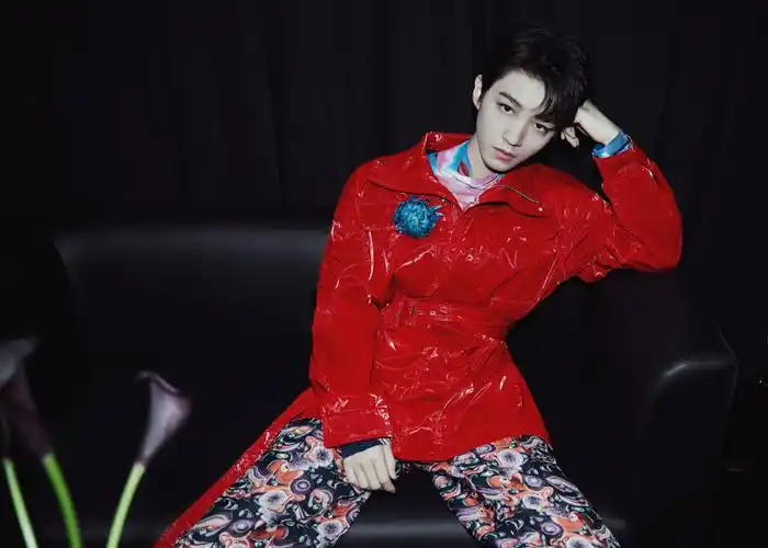 王俊凯红色皮衣帅气写真图片26