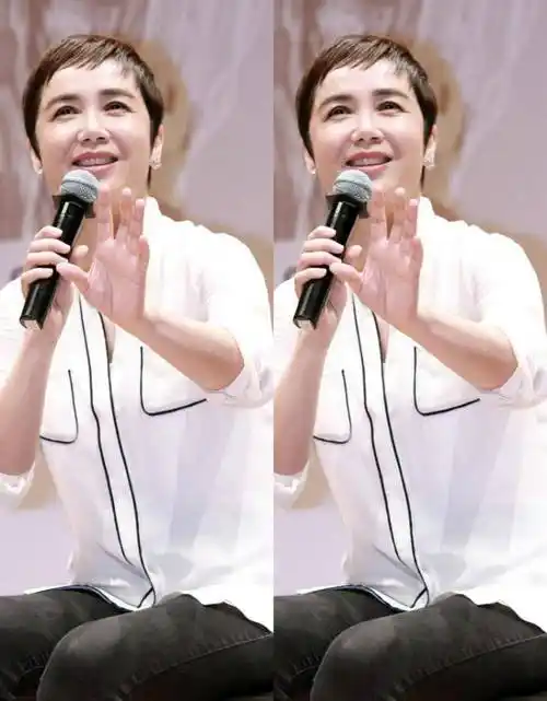 生图下的蒋雯丽还是有皱纹了,但穿上衬衫照样很知性,气质太好了_造型