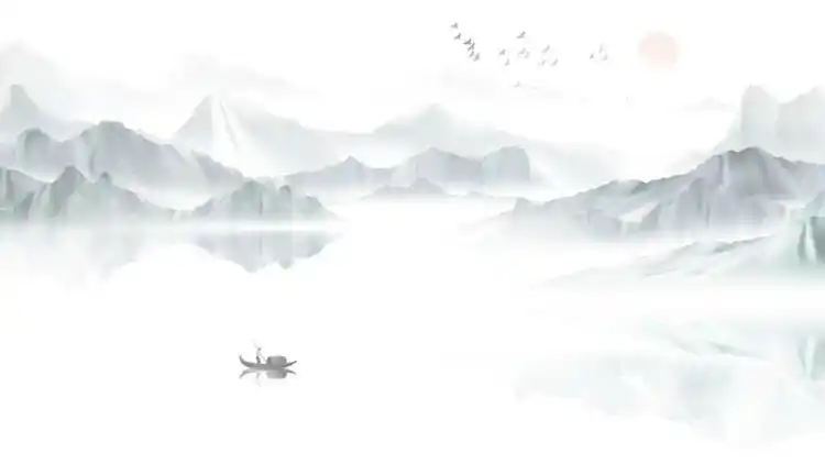 精美水墨山水ppt背景图片