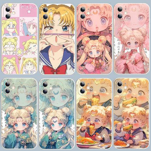 次元美少女战士手机壳适用于苹果15华为pura7荣耀90vivoy200i卡通q版