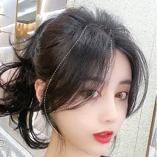 假发网红八字刘海两侧修脸自然隐形气质假刘刘海片