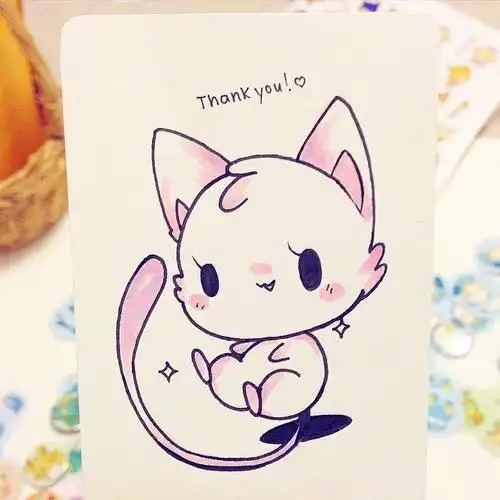 呆萌小动物简笔画女孩可爱卡通