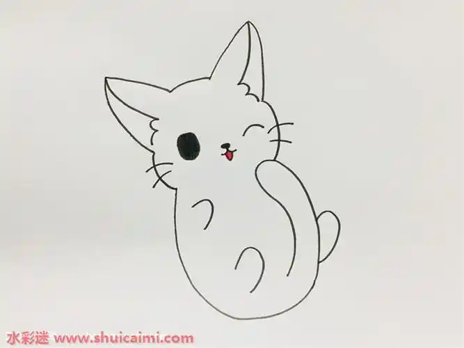 卡通猫咪简笔画教程视频教程