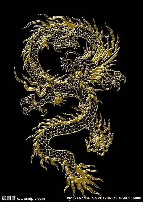 中国风传统图案中国龙吉祥图案金色立体龙纹龙图腾300pxpsd源文件北坤