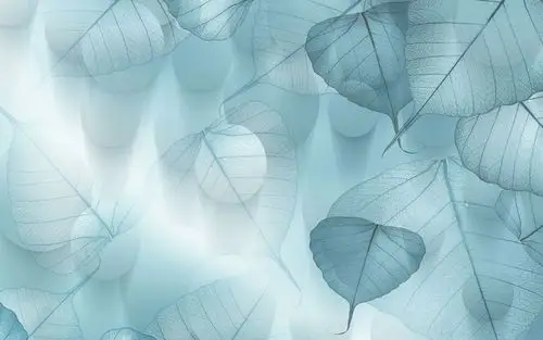 现代高雅欧式梦幻3d树叶剪影圆点背景墙
