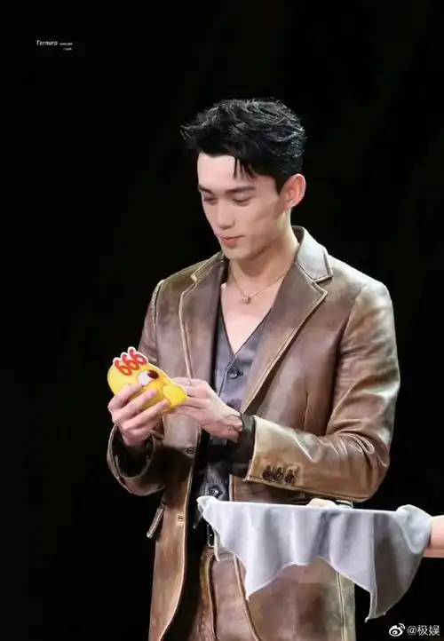 吴磊棕色皮衣造型##吴磊