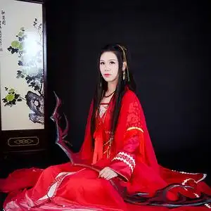 【夙兴夜寐】cosplay华丽女古装 锦鲤抄牵丝戏渐变劲装 红衣婚服