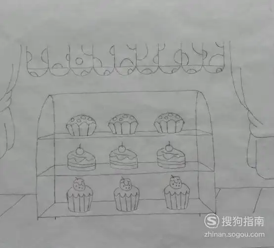 如何画甜甜蛋糕店的简笔画优质